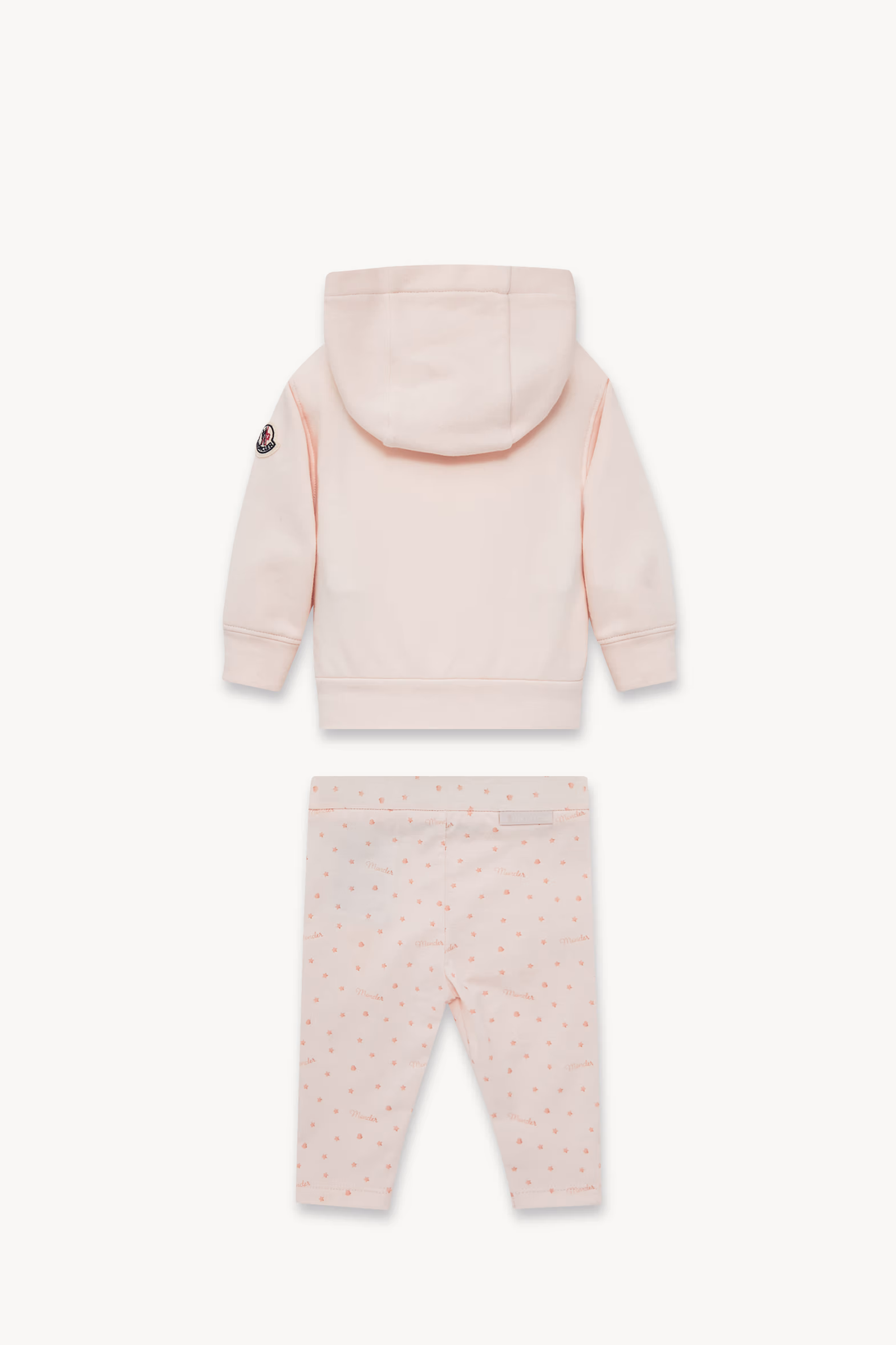 Star Print Cotton Sweatsuit Set Girl Light Pink Moncler 3